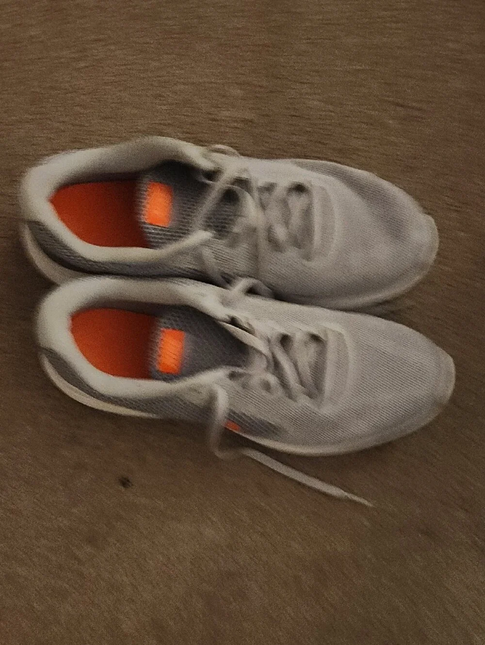 Nike Light Gray Mesh Sneakers with Orange Insoles